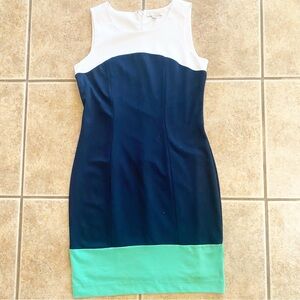 Banana Republic Navy and Mint Colorblock Mini Dress Size 8